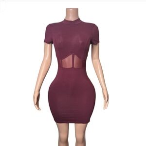 Elegant Burgundy Bodycon Dress